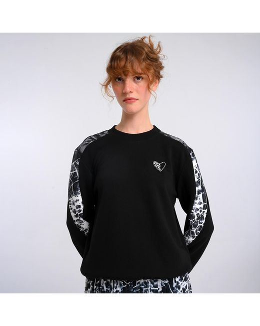 Lalipop Design Black Heart Embellished Sweatshirt