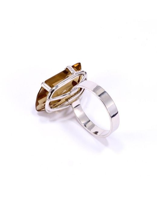 Mineralgems•Studio White Cognac Citrine Quartz Ring