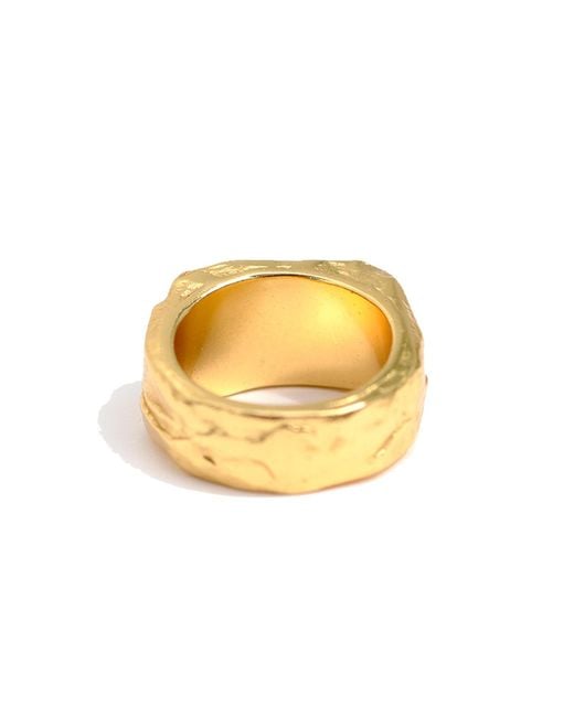 Krush Metallic Kaomi Molten Rectangular Signet Ring