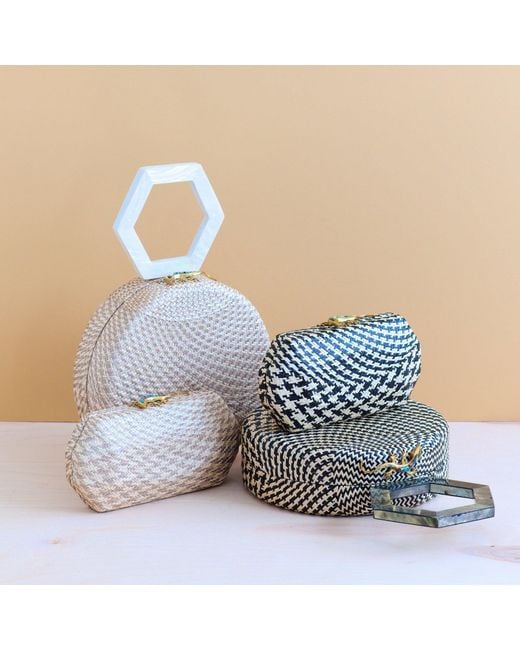 LIKHÂ Metallic Houndstooth Clutch