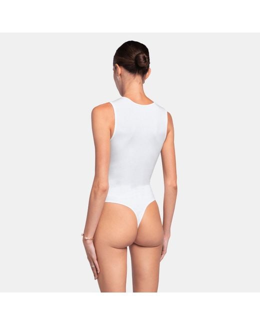 OW Collection White Tanktop Sleeveless Bodysuit