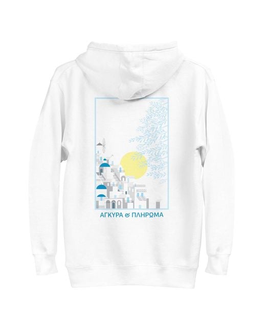 Anchor and Crew White Santorini Landmark Cotton Blend Hoodie
