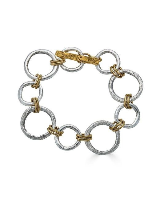 Loni Paul Jewelry Metallic Mixed Metal Sculpted Circle Bracelet