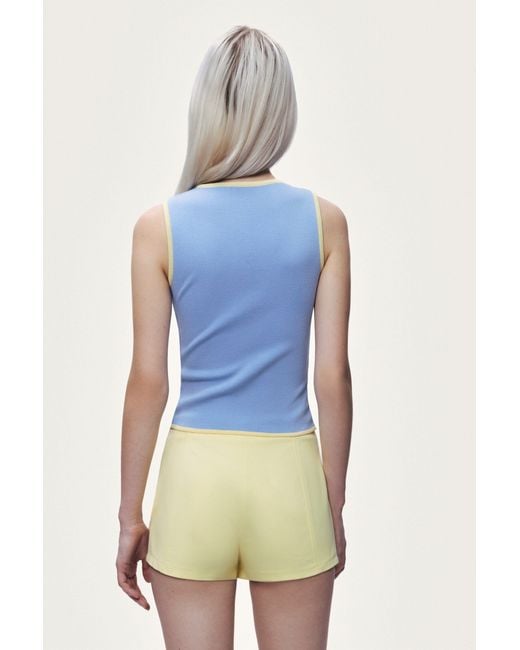 Nocturne Blue Button-Embellished Knit Top