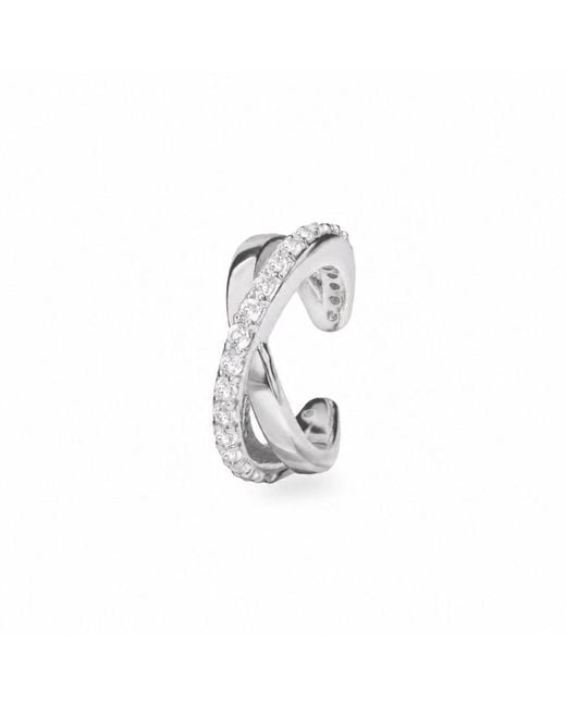 Zohreh White Topaz Crossover Ear Cuff Sterling