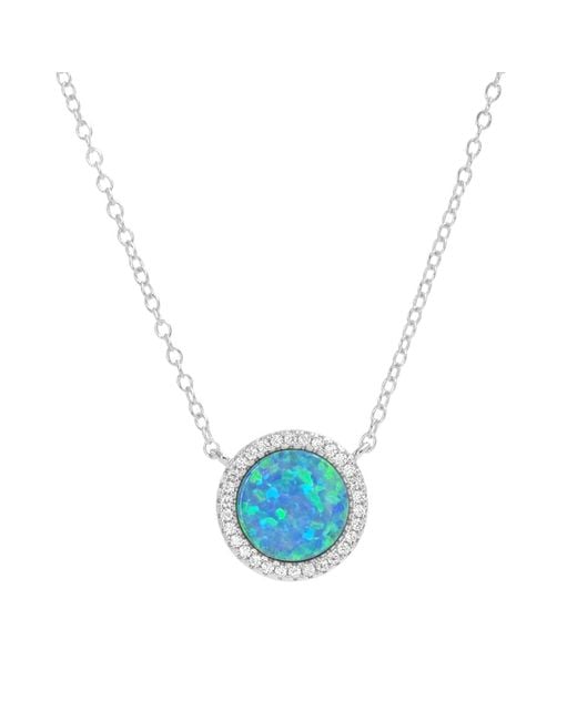 KAMARIA Metallic Beacon Opal Circle Necklace With Crystals