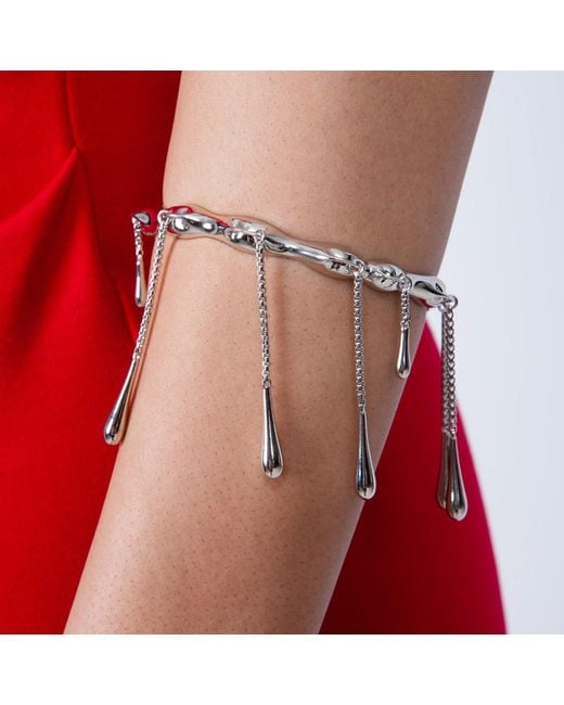 Lucy Quartermaine Metallic Sterling Drop Bangle