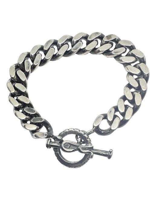 Tg-Jewellery by Tamara Gervasio Metallic Heavy Solid Sterling Curb Chain Bracelet With Hand-Carved Celtic Bird T-Bar Clasp for men