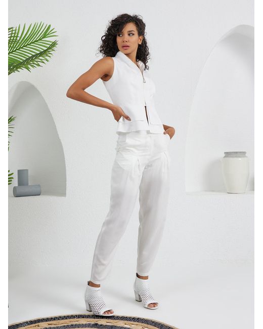 Lumina Eligma White Construct Vest Suit Ensemble