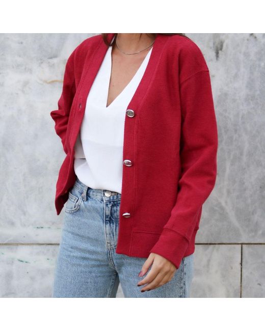 Mimhi Maison Red Rosie Cardigan – Raspberry