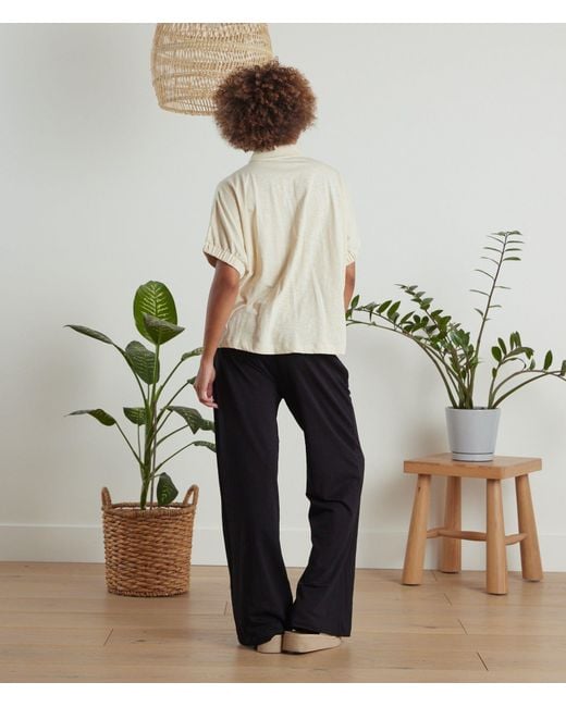 Known Supply Natural Neutrals Short Sleeve Button Up Tee
