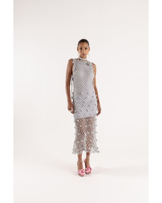Andreeva Gray Sofia Handmade Crochet Dress