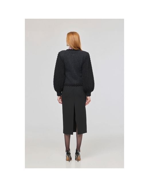 The Extreme Collection Black Tweed-Style Structured Cardigan Kingston