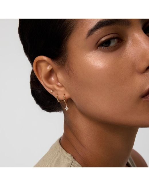 Vanhi Metallic 14K Recycled Solid Rope Huggie Earrings