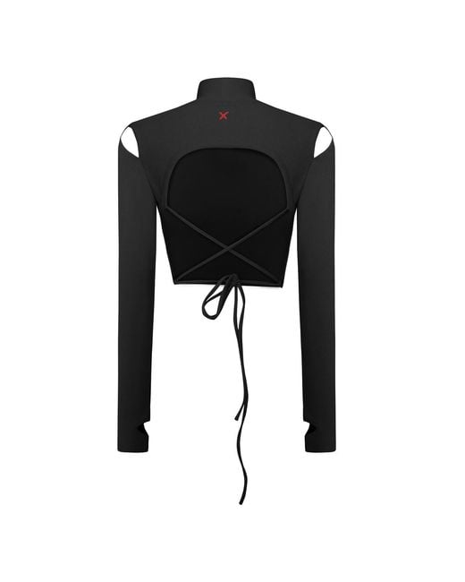 Pcfg Black Long Sleeve Crop Top