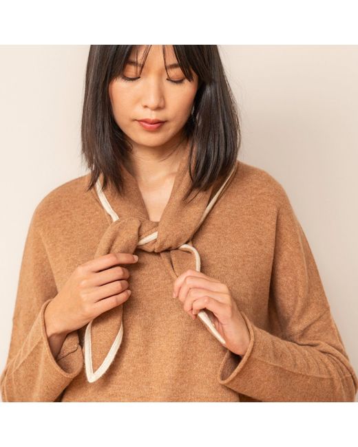 Bel Cashmere Brown Anais Cashmere Sweater Camel