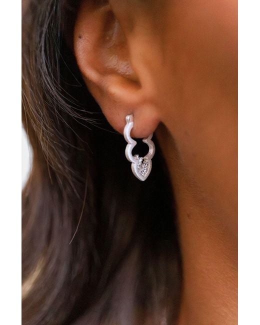 Claire Hill Designs Metallic Sparkly Cloud Hoop Earrings