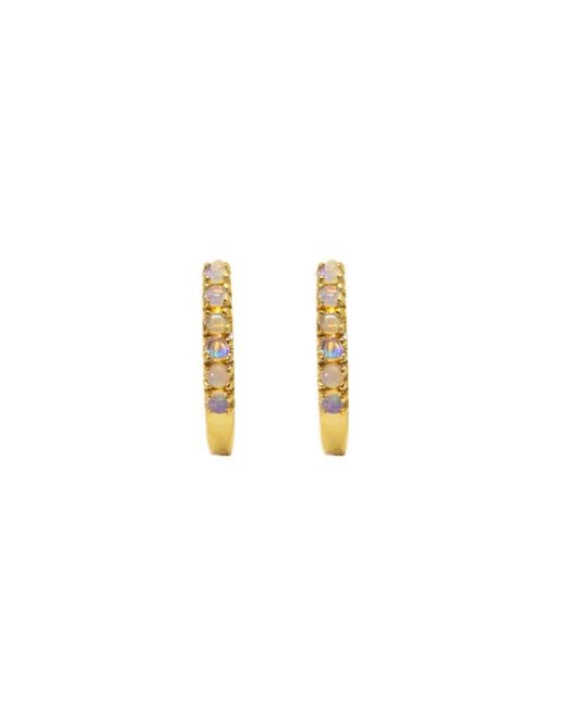 NASI SILVER Metallic Adaya Huggie Hoops- Opal