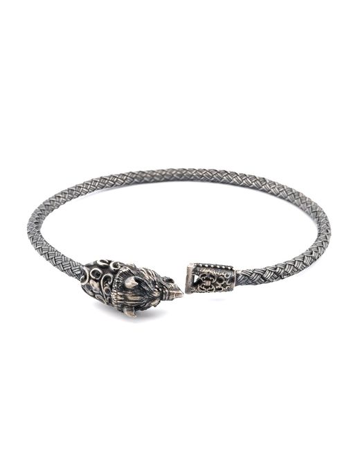 Ebru Jewelry Metallic Wolf Fang Sterling Diamond Bracelet for men