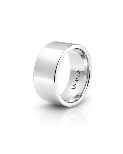 Unaloe Metallic Wide Smooth French-Edge Sterling Band: Timeless Elegance for men