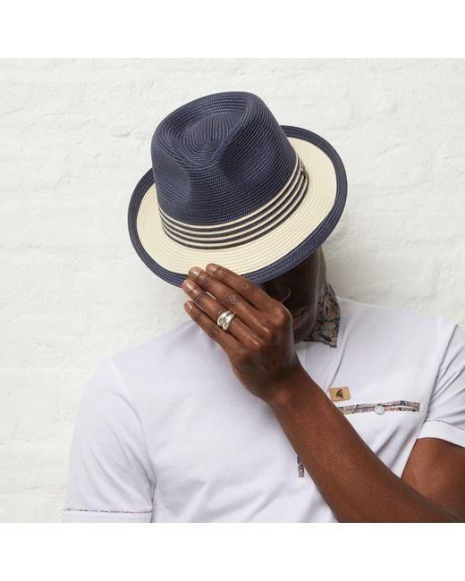Dasmarca Hats Blue Dasmarca Jordan Lightweight Trilby Two Tone Summer Packable Hat For for men