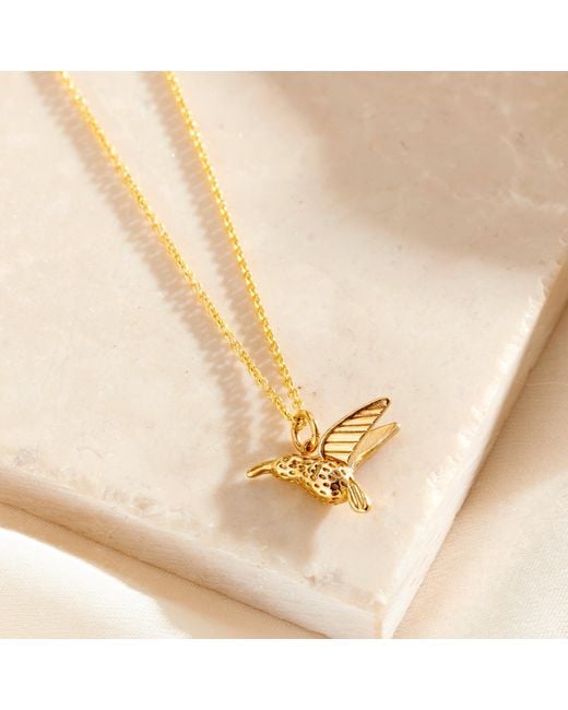 Posh Totty Designs Metallic Plated Hummingbird Charm Necklace