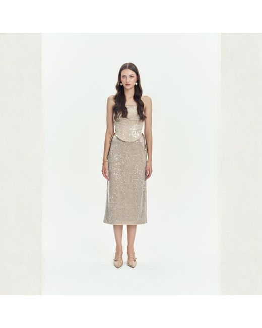 Elsava Brown Lume Sequin Skirt
