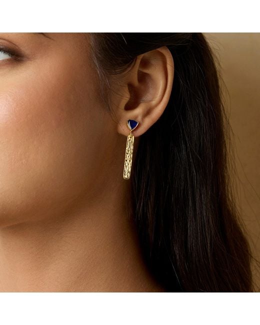 Isla Silver Blue Jade Vermeil Drop Earrings
