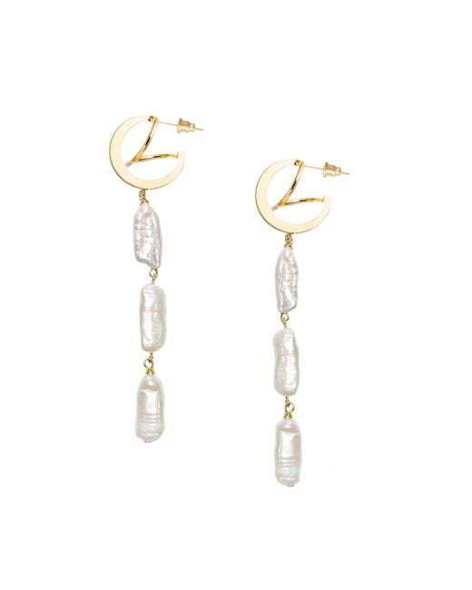 Adriana Pappas Designs White Pearl Swirl Earrings