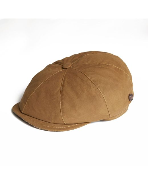 Dasmarca Hats Brown Josh Camel Italian Waterproof Newsboy Bakerboy Cap for men