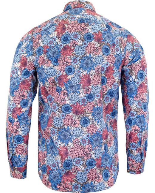 Lords of Harlech Blue Nigel Garden Party Shirt for men