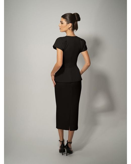 Tia Dorraine Black Short-Sleeved Fitted Top