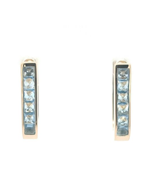 Jewelbird Black Topaz U-Shaped Earrings