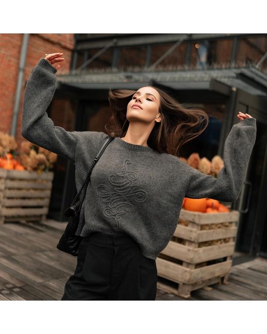 Mandragora Gray Wool And Baby Alpaca Sweater