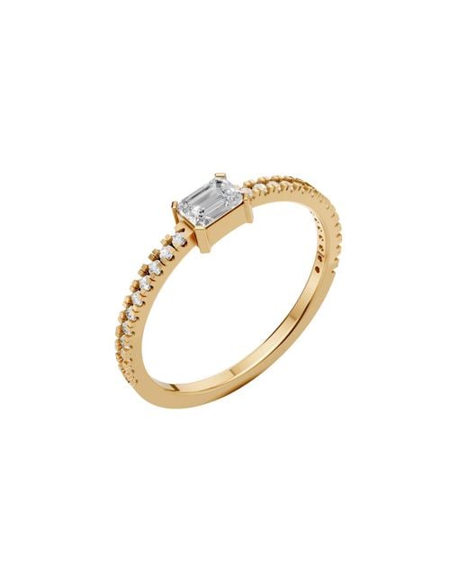 Aya Fine Jewelry Metallic Emerald Cut Lab Diamond Engagement Ring