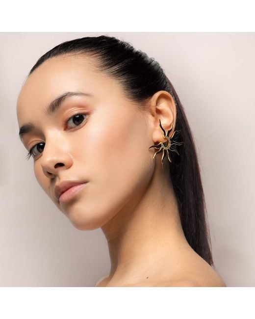 Lavani Jewels Metallic Goldplated The Sun Earrings