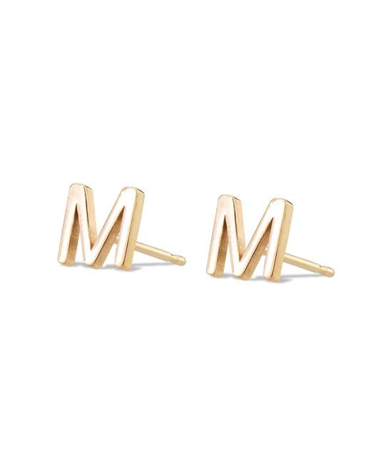 Maya Brenner Metallic 14K Letter Stud