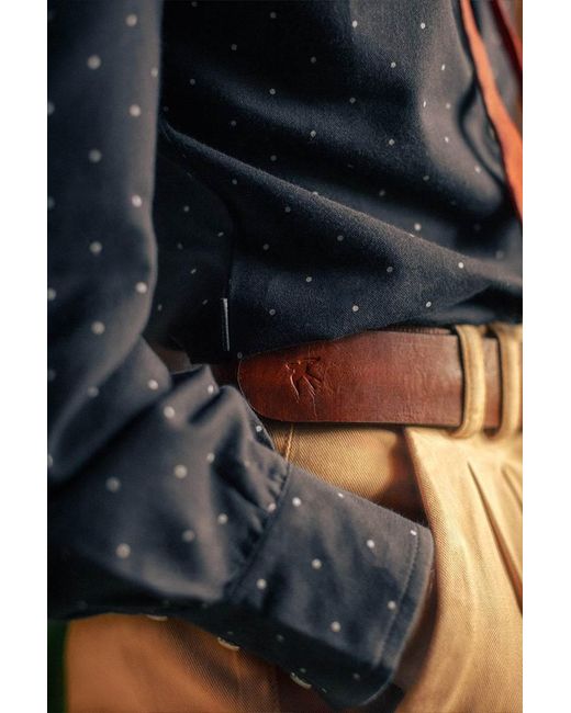 &SONS Trading Co Blue Damsons Western Shirt Polka Dot