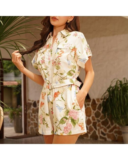 Yumi Kim White Remi Linen Romper