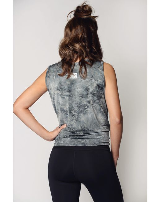 Duofit Maternity Activewear Blue Tempest Tie-Front Tank