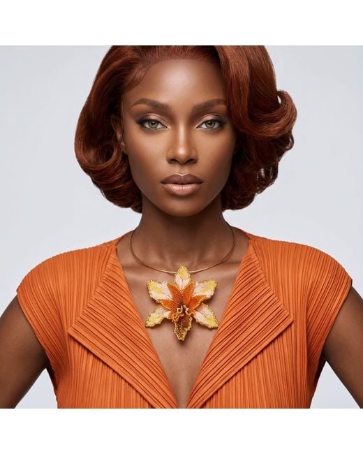 Iliana Arrazola Metallic Orchid Choker, And, Glass Beads, Beaded Jewelry