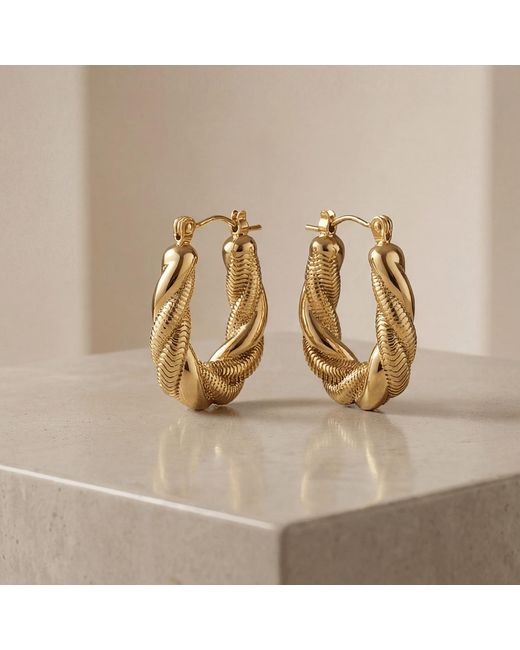 Amadeus Metallic Lilly Thick Twisted Hoops
