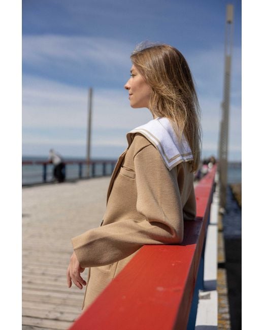 SALANIDA Natural Forza Knitted 100% Merino Blazer Beige