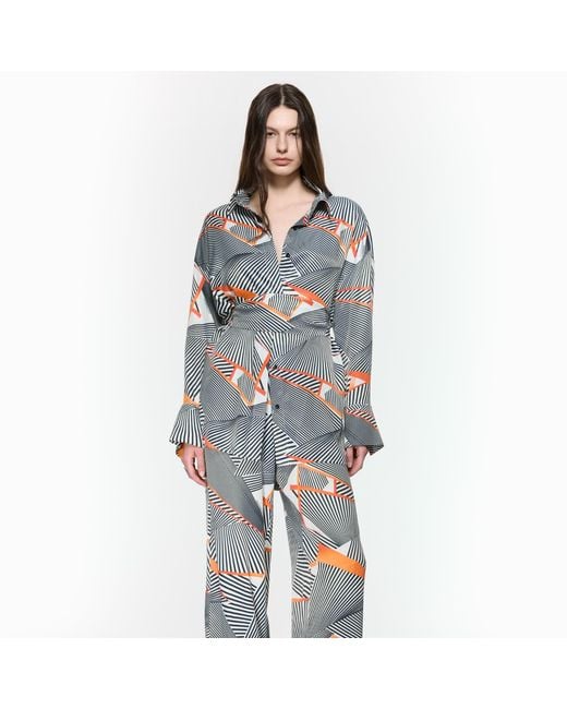 Mirimalist Blue Vortex Oversize Shirt