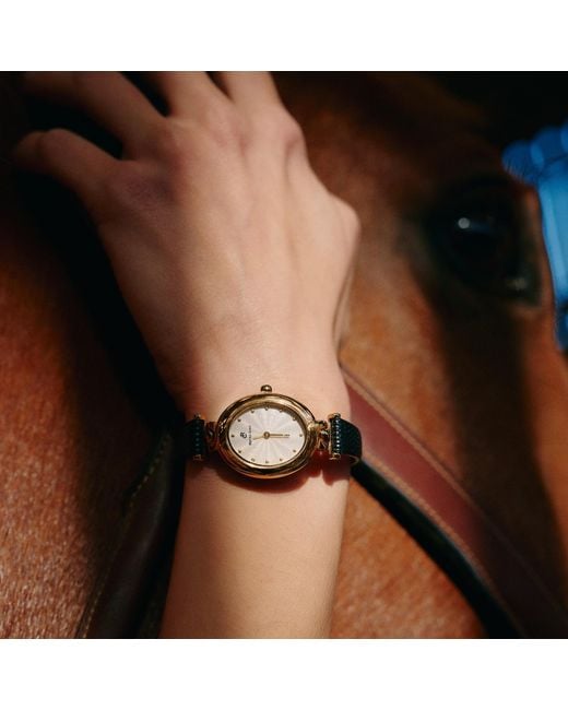 Retro Chic Metallic Ellipse Watch