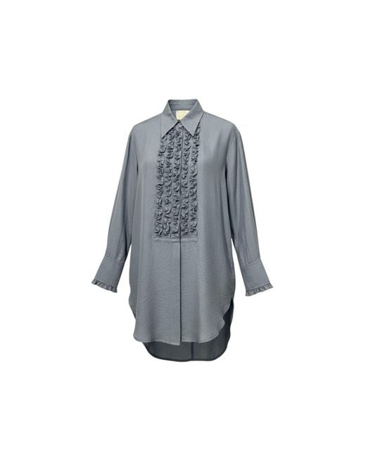 Lindsay Nicholas New York Gray Tuxedo Shirt Dress