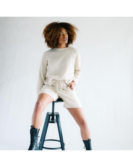 Zenzee Natural Neutrals Cashmere Crewneck Sweater