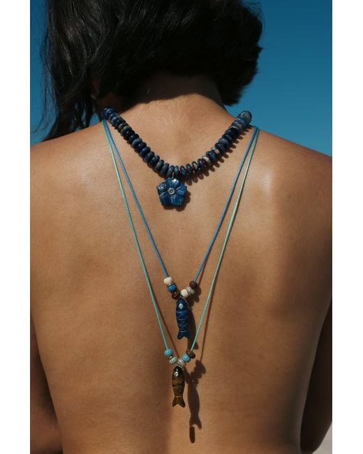Hannah B. Jewelry Metallic Long Fish Charm Necklace