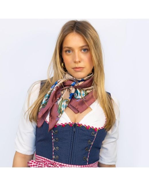 Lamberty Munich Pink The Mystical Edelweiss Silk Scarf