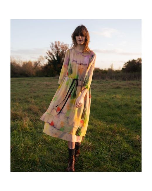 Klements Yellow Solstice Silk Dress